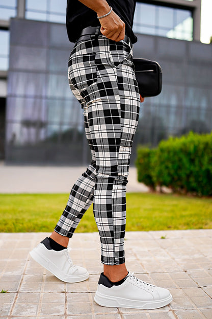 Men's Plaid Pant - Black And White