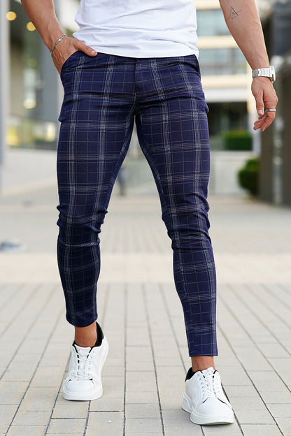 Vintage Chino Pants - Purple check