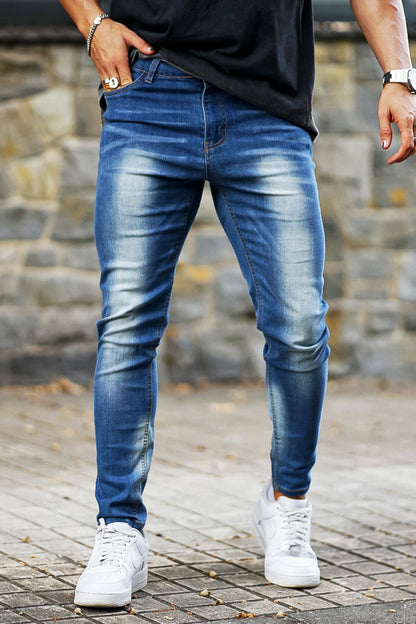 men's blue stretch skinny jeans