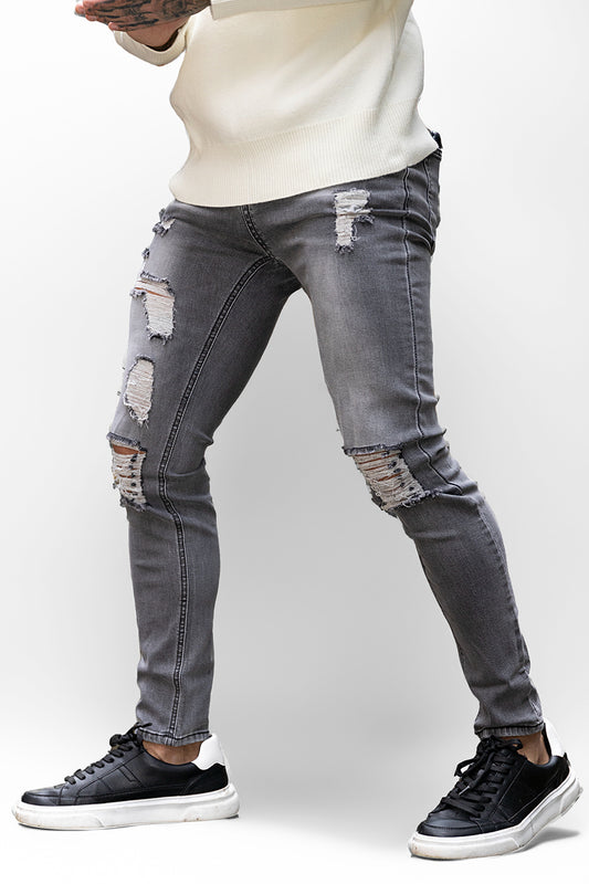 skinny grey ripped jeans