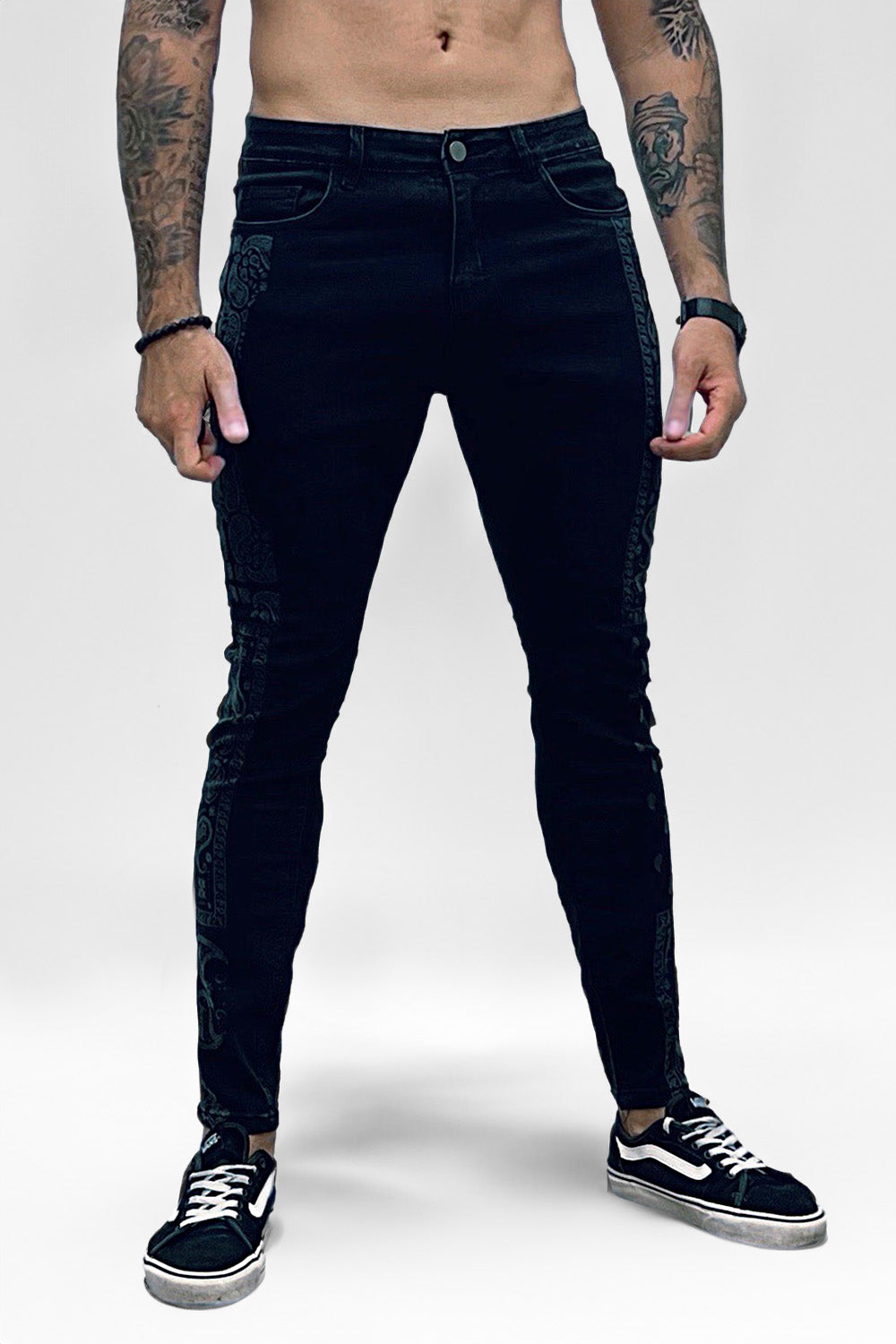 JEAN SKINNY TIE-DYE-NOIR