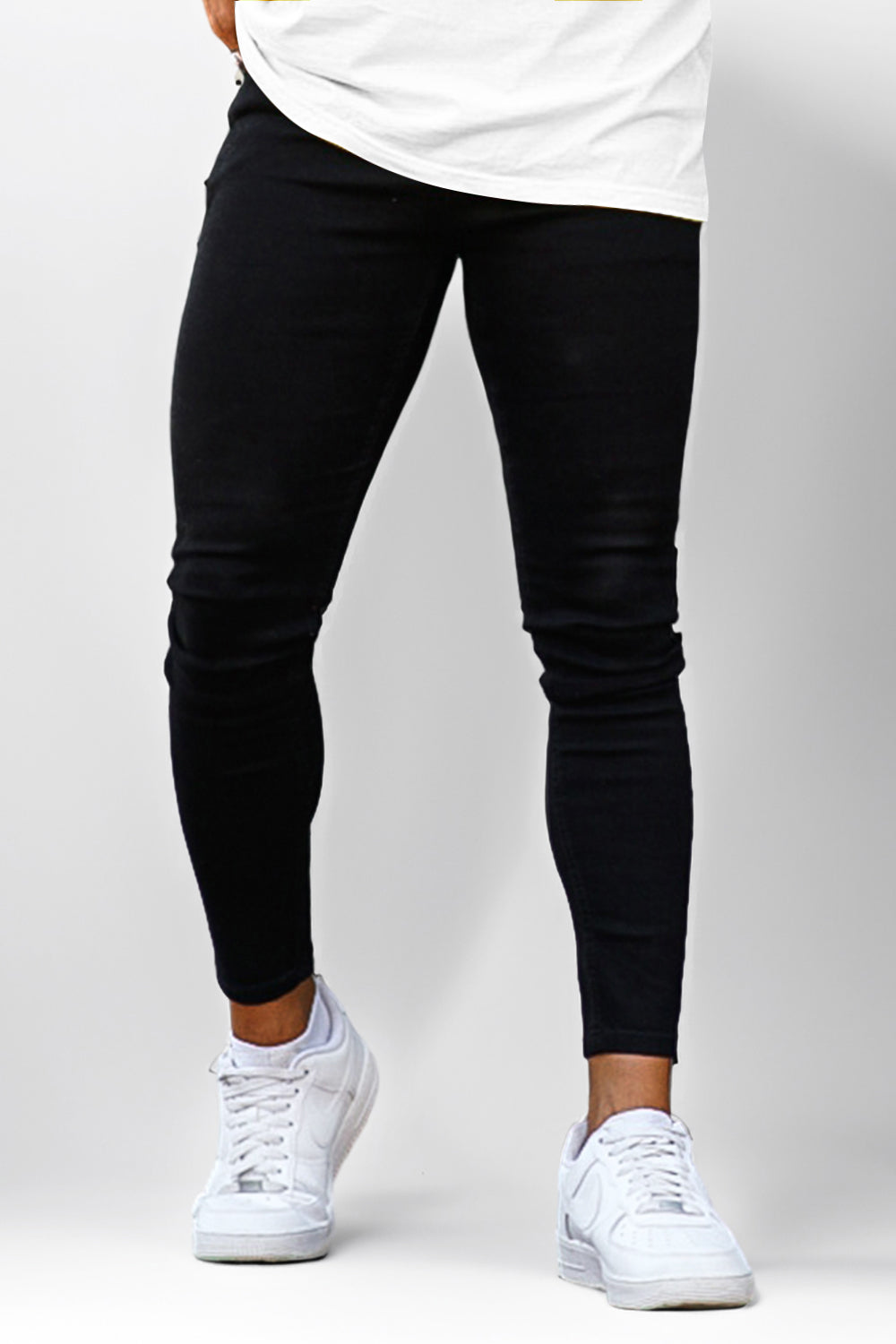 men's skinny jeans - black & white