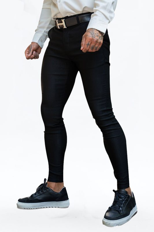 black stretch chinos