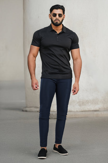 Mens Casual Navy Blue Trousers