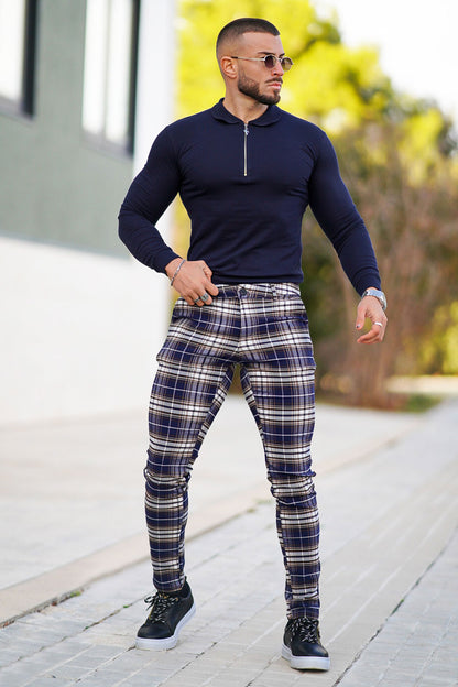 checkered chino pants