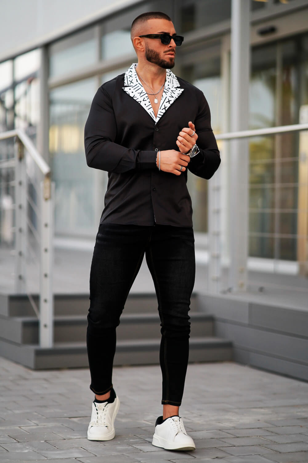 Men's Long Sleeve Shirt - Black