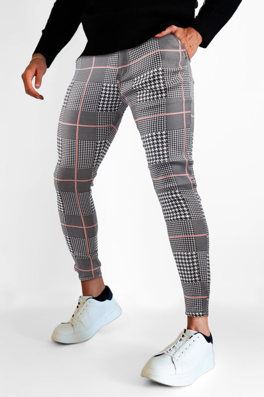 Men's Relaxed Pant - Black And White Lattice