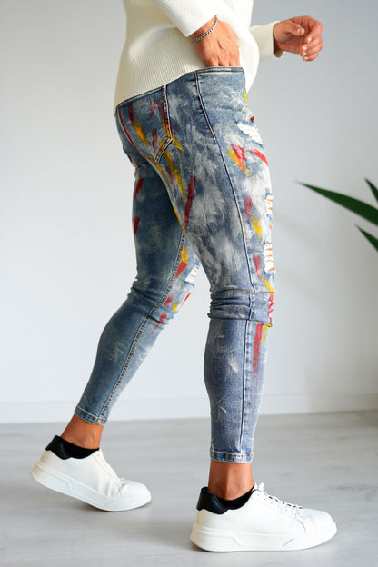 graffiti skinny jeans