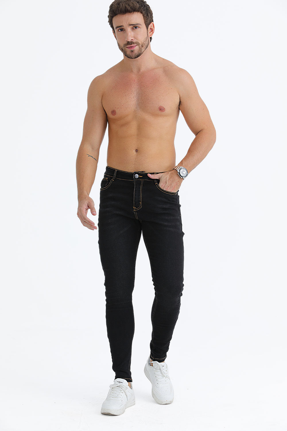 relaxed skinny jeans- black