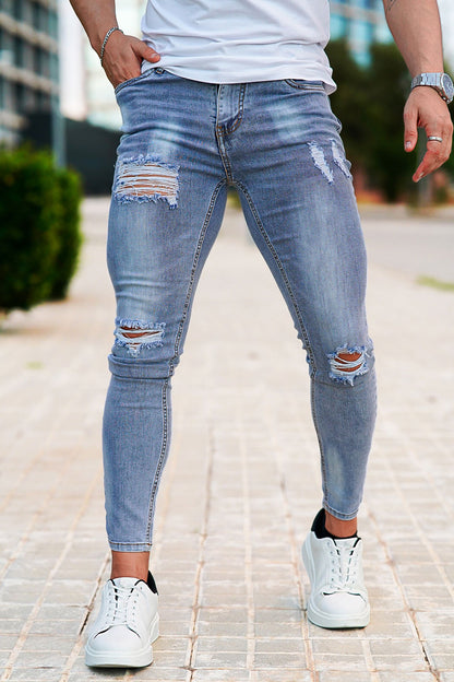 Relaxed Skinny Jeans - Light Blue