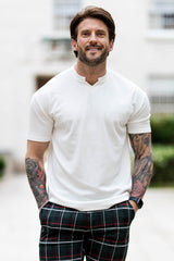 Camiseta con cuello redondo para hombre - Blanco puro 
