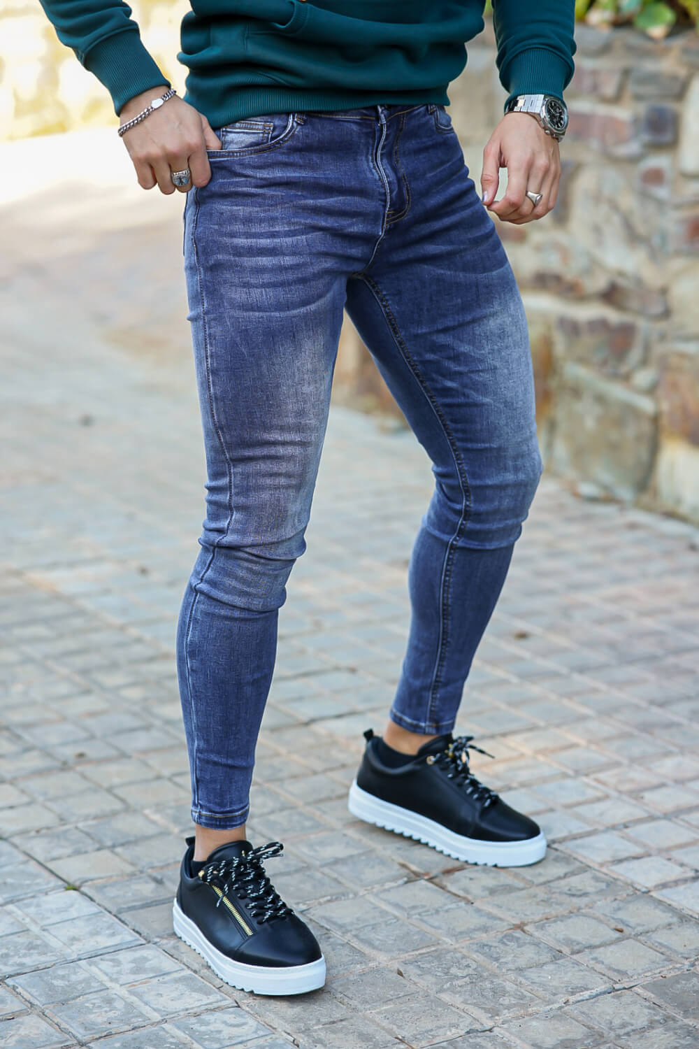 JEANS SUPER SKINNY FIT HOMBRE AZUL