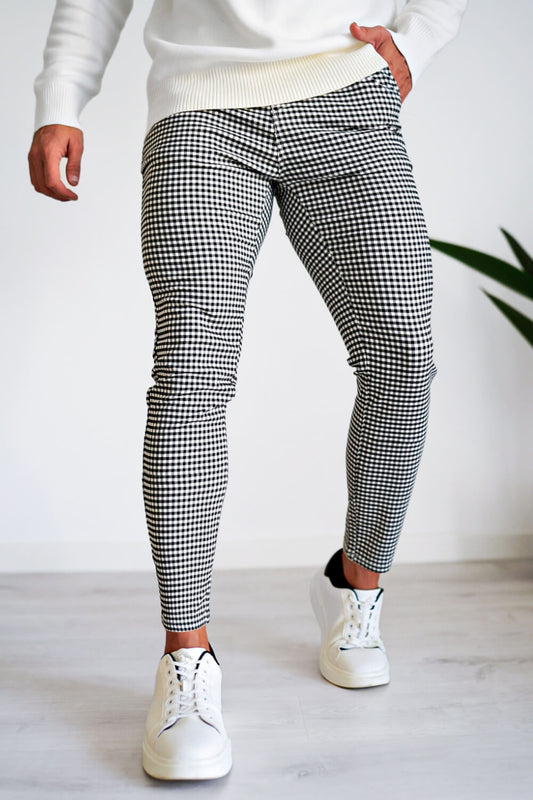 Men's Plaid Pant - Black & White