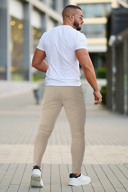 Men's Relaxed Chino Pant - Khaki And Stripe