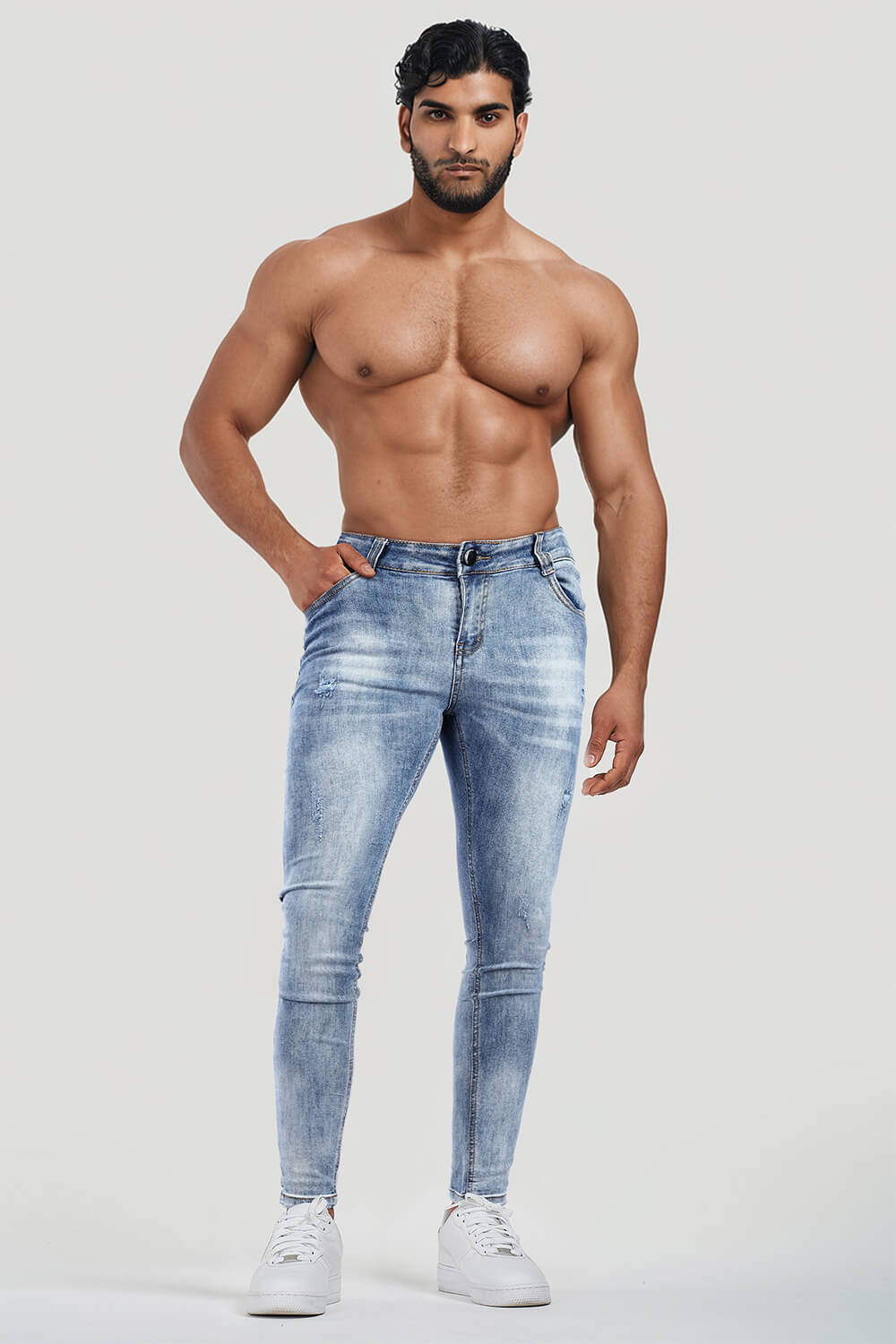 Men Stretch Skinny Jean - Wash Blue