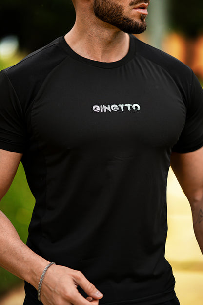 Men's Black Crew Neck T-Shirt - Slim Fit