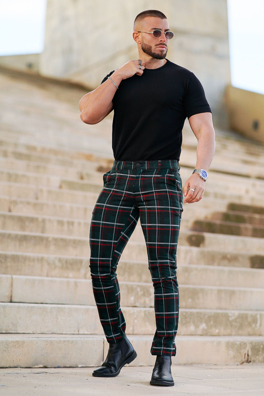 men's plaid dress pants