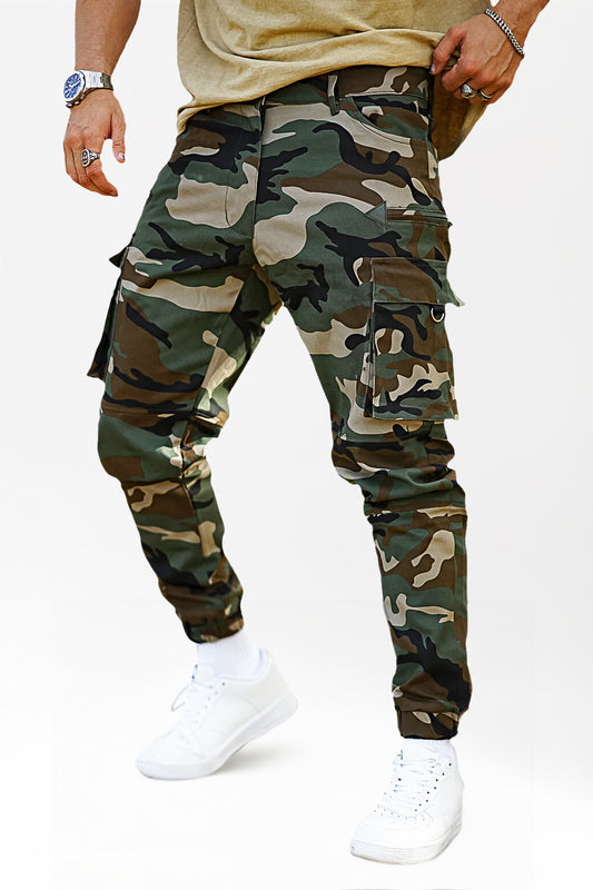 Match Men's Camouflage Wild Cargo Pant - Dark Green