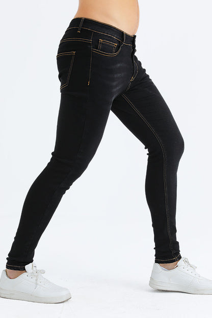 relaxed skinny jeans - black