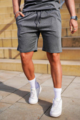 Men's Casual Sets - Stripe & Dark Grey