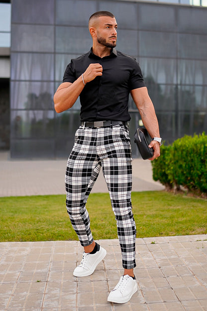 Men's Plaid Pant - Black And White