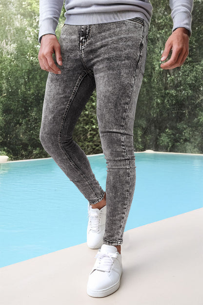 Men Gray Skinny Jeans - Washed