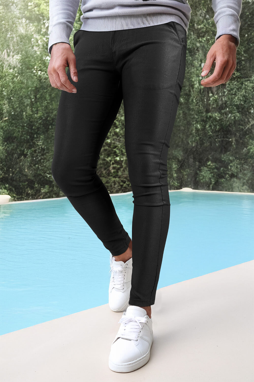 Mens Casual Black Trouser