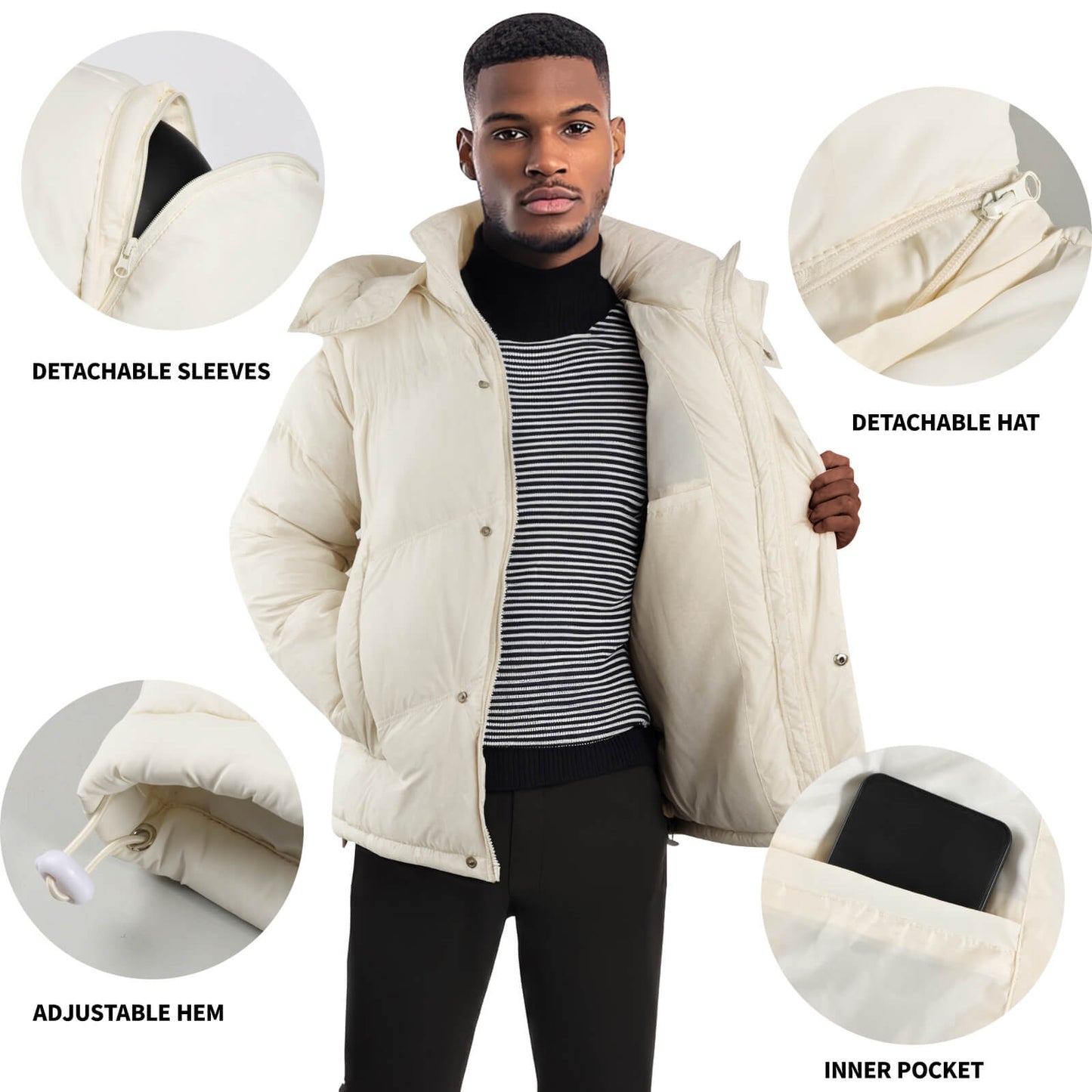 Men's Down Coat - White