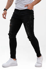  Men's Black Ripped Skinny Jean - High Stretch