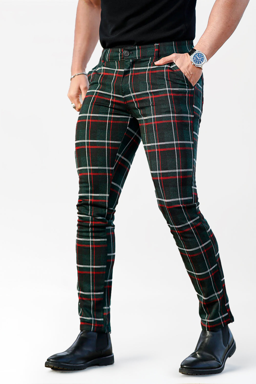 Men's Plaid Dress Pants