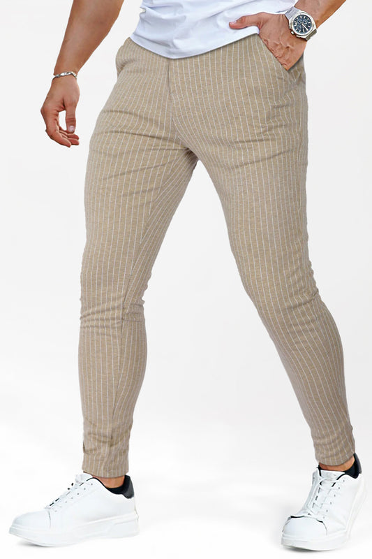 Men's Relaxed Skinny Pant - Khaki And Stripe