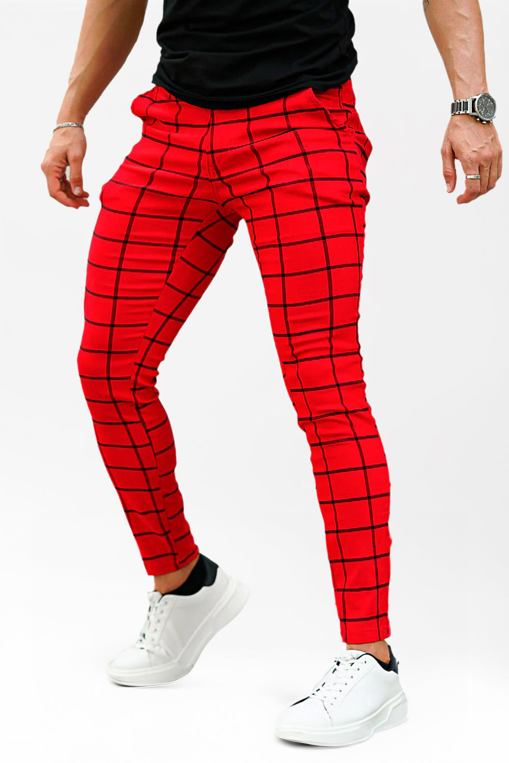 Men's Red Plaid Pants