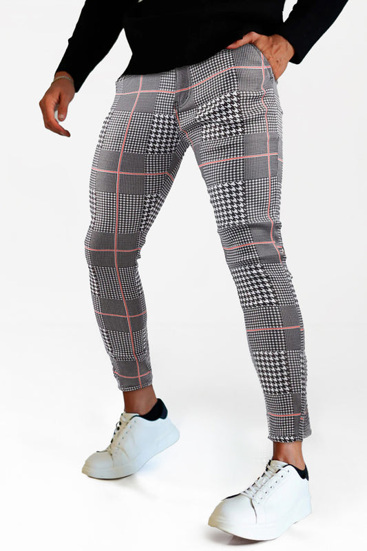 Men's Relaxed Pant - Black And White Lattice