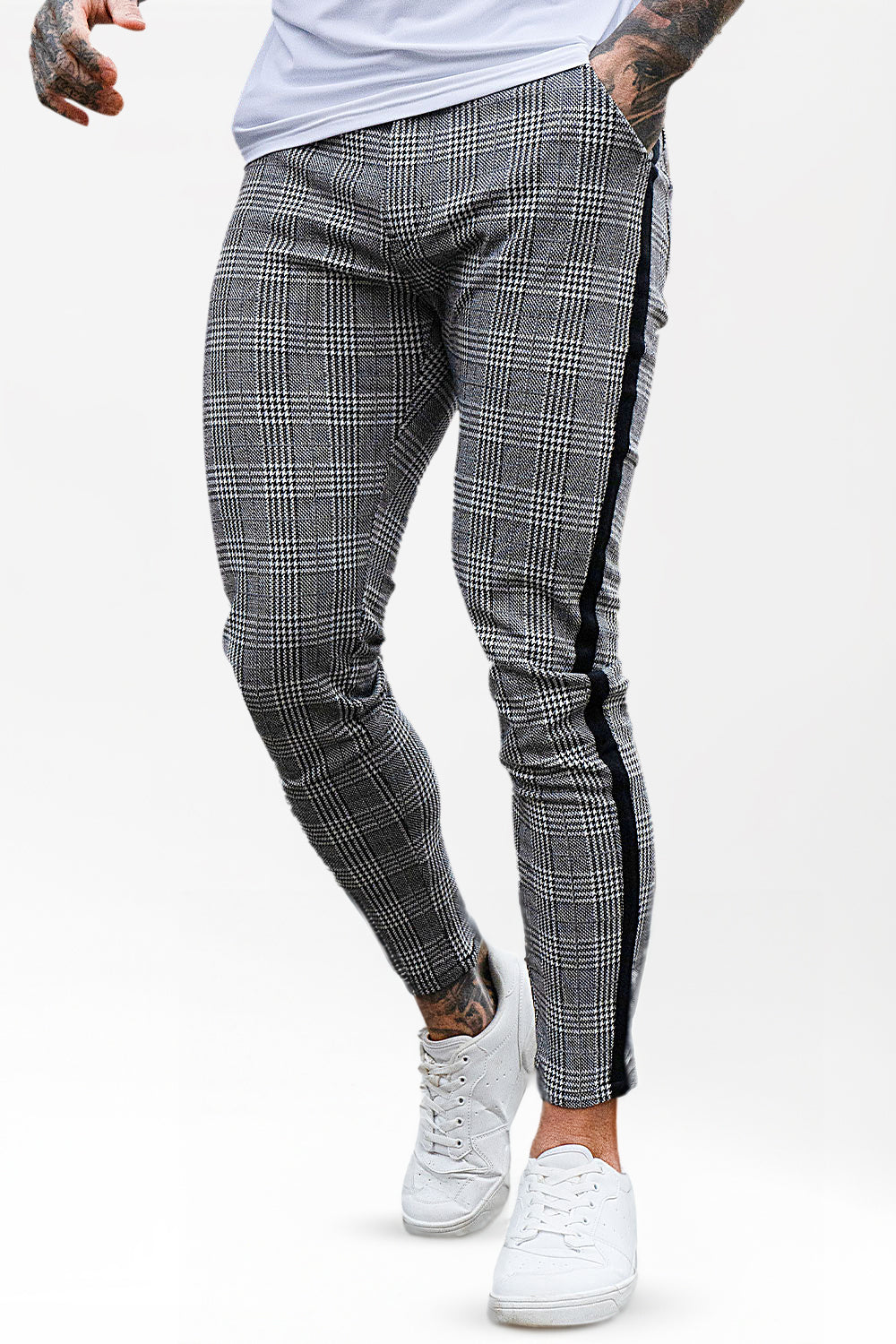 Buy $80 Free Shipping Grey Pant - Plaid – GINGTTO