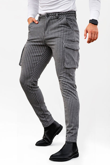 Men Grey Skinny Pant - Pocket