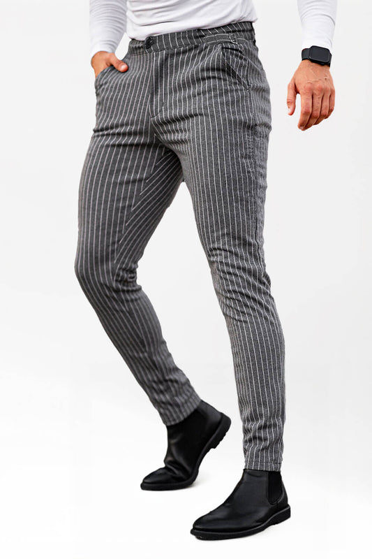 Grey Casual Pant - Stripe (Presale)