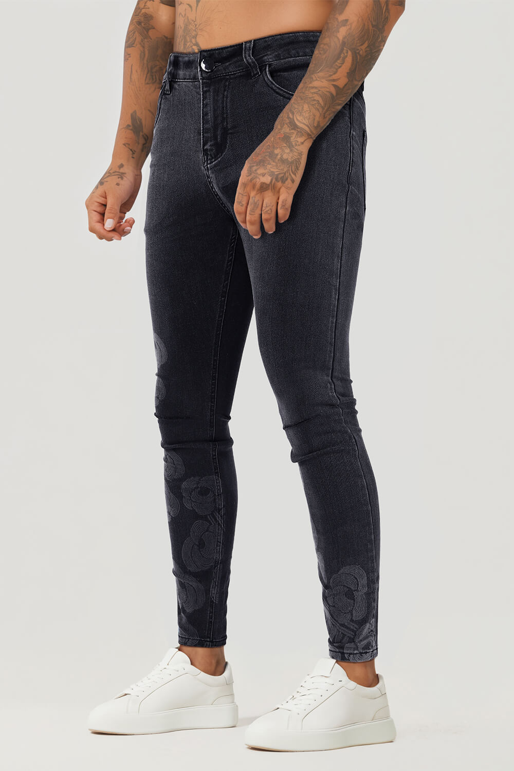 Men's Black Ripped Skinny Jean - Vintage