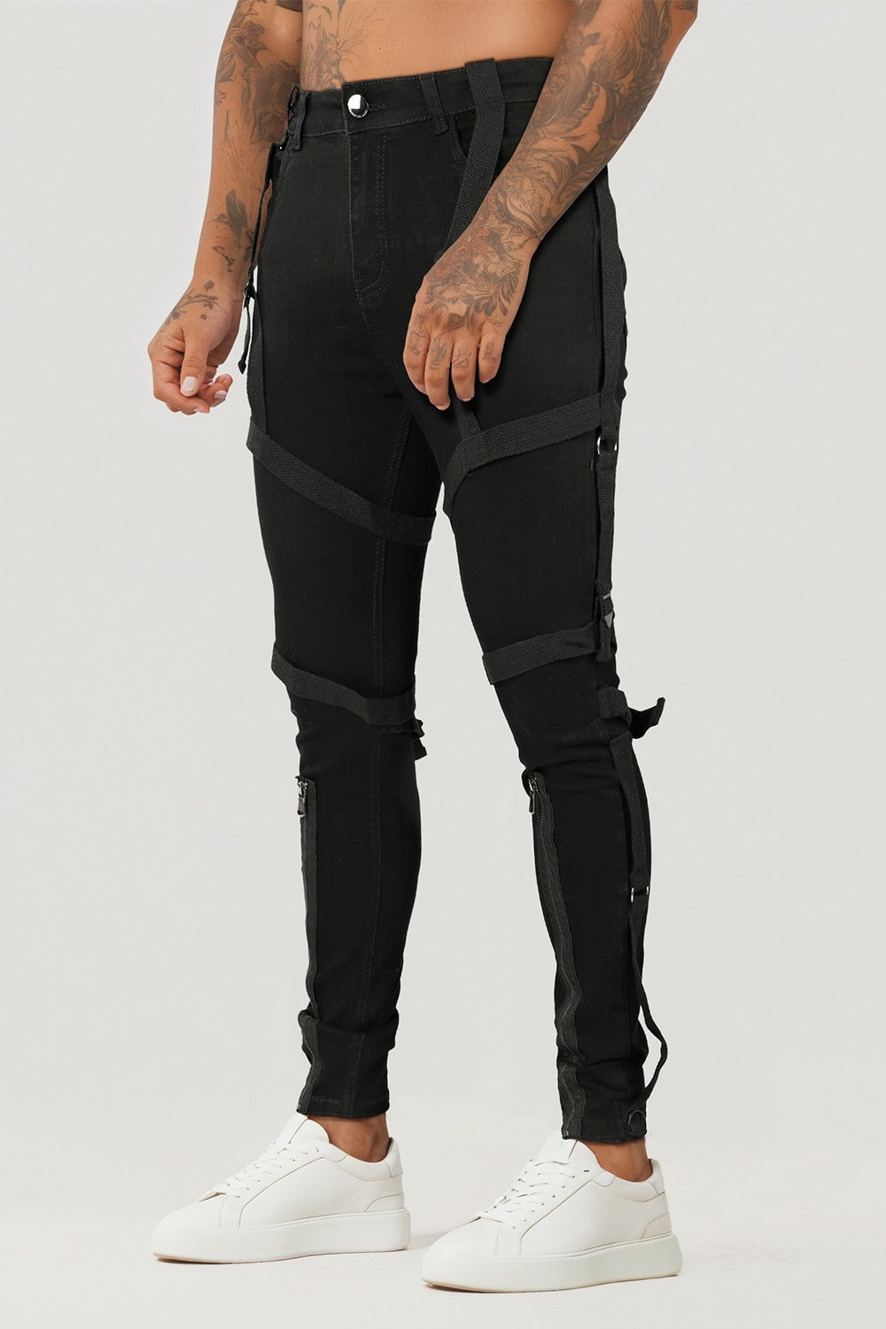 Men's Zipper Skinny Jean - Black