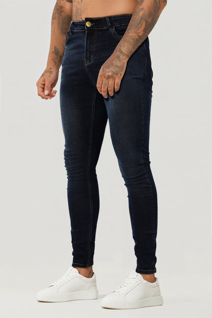 Relaxed Skinny Jeans - Black And Blue