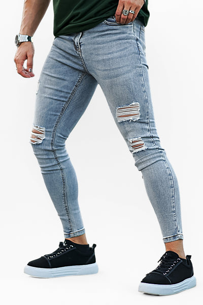 Light blue skinny jeans hot sale mens