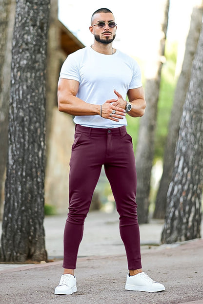 Men's Mens Casual Chino Pant - Wine