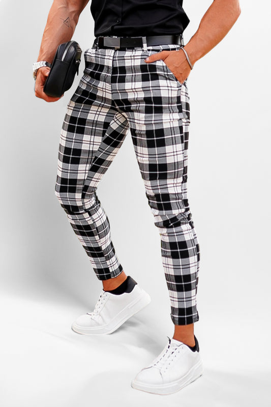 Men's Plaid Pant - Black And White