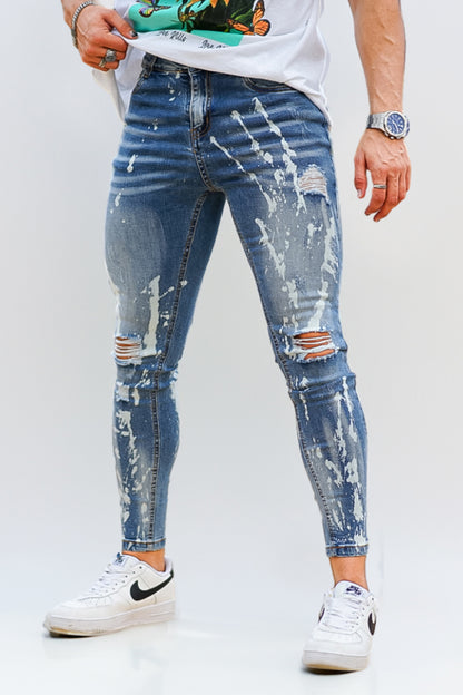 Men's Blue Skinny Jean - Ripped