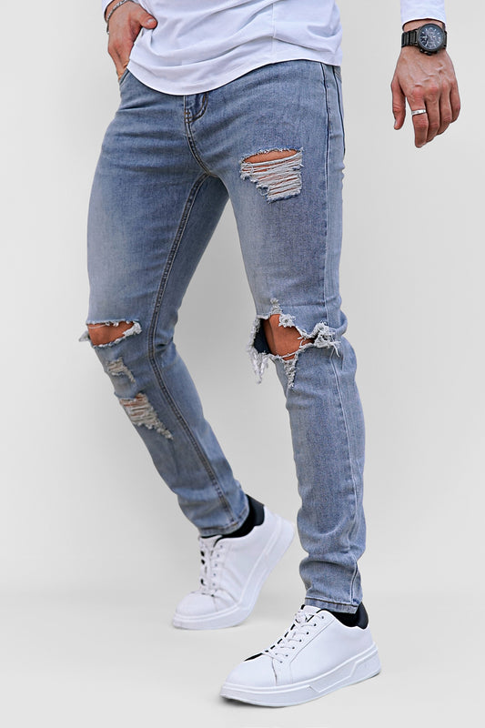 Zerrissene Stretch-Jeans für Herren