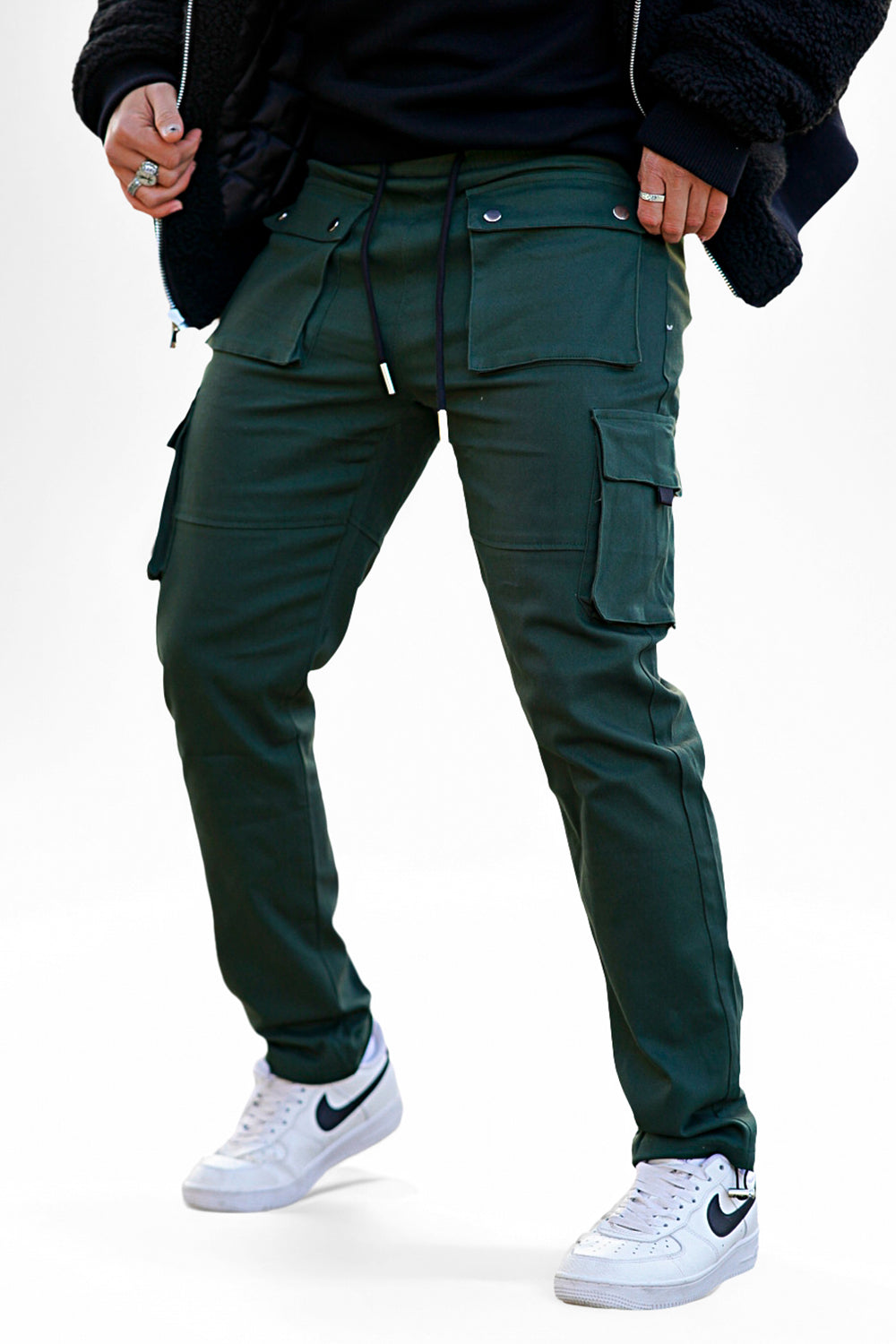 Match Hombres camuflaje Wild Cargo Pantalones-Verde Oscuro