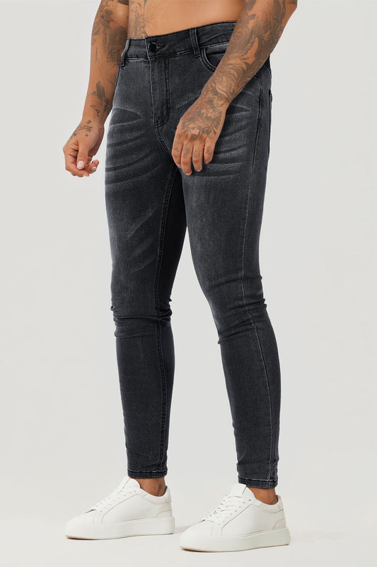 Graue Röhrenjeans für Herren Stretch-Jeans