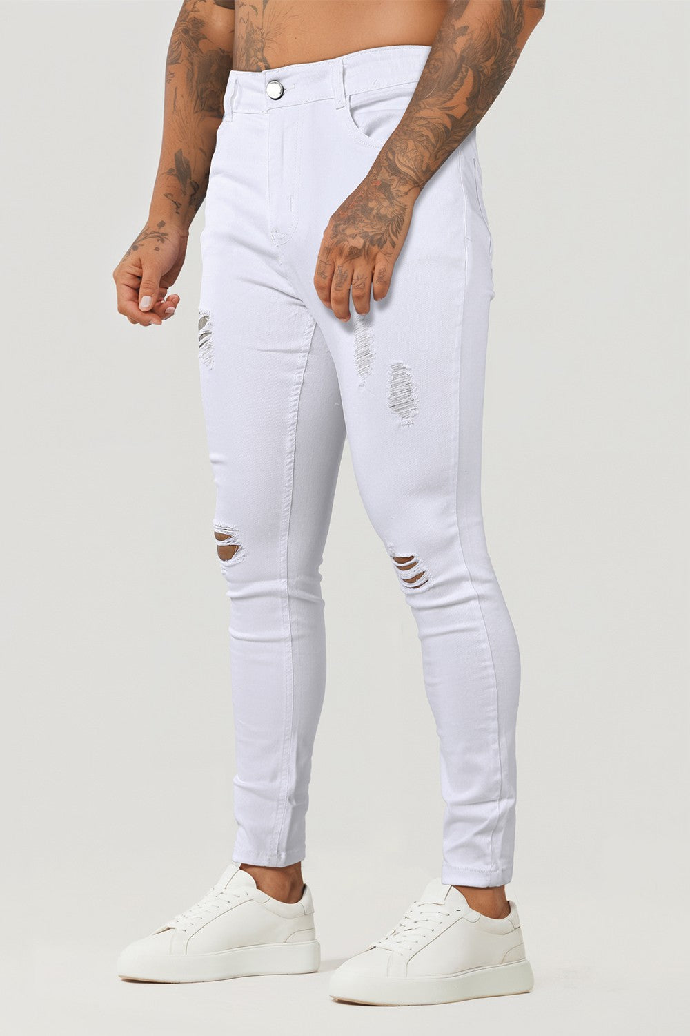 White skinny ripped shops jeans