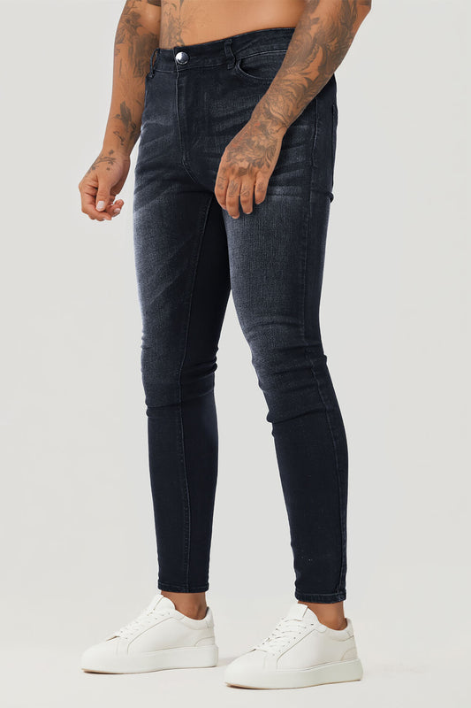 Jean skinny noir pour hommes - Sans déchirures