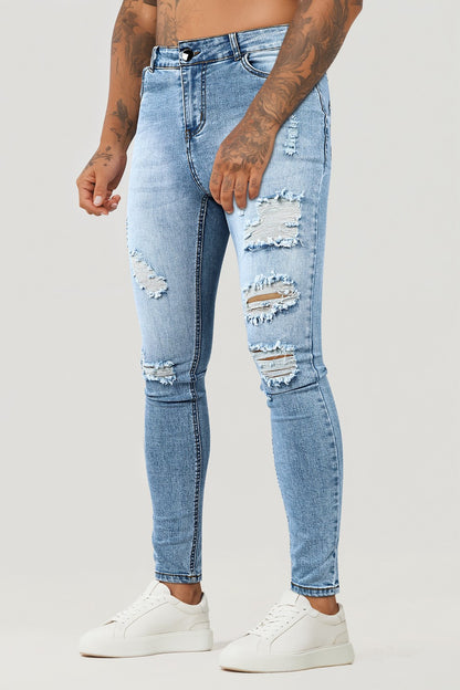 Men's Ripped Skinny Jean - Light Blue