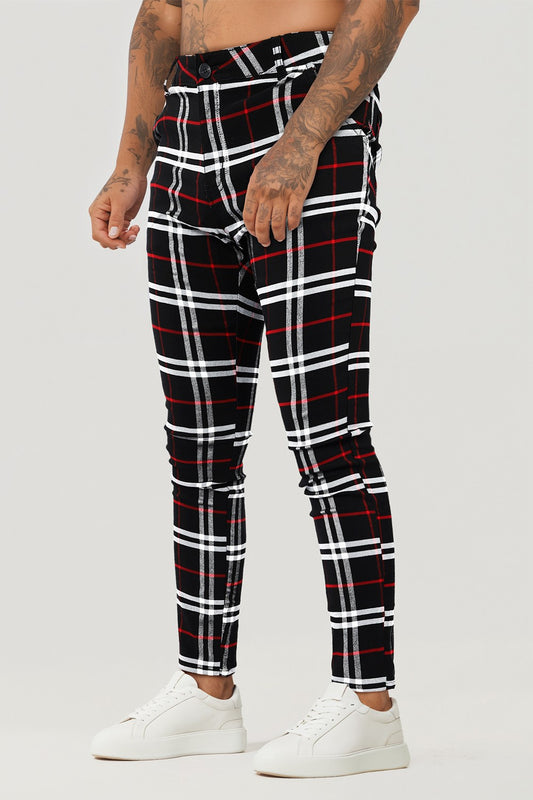 Men's Plaid Pant - Black And Red